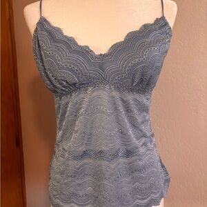 Cosabella Stretch Camisole French Blue Lace Size Large NWOT
